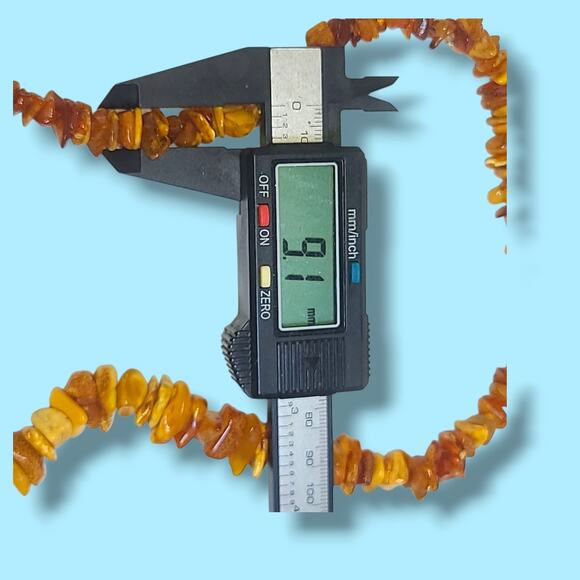 Natural Raw Baltic Amber Chip Necklace 44.7g 26" Butterscotch Cognac Beads - Picture 9 of 15